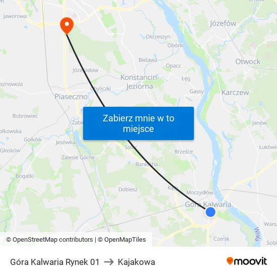 Góra Kalwaria Rynek 01 to Kajakowa map