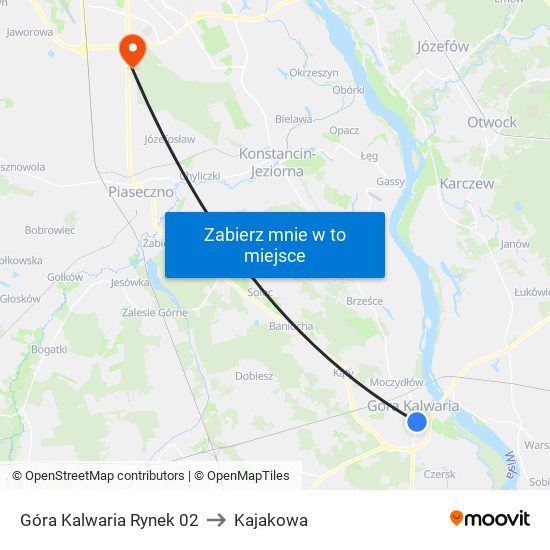 Góra Kalwaria Rynek 02 to Kajakowa map