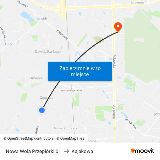 Nowa Wola Przepiórki 01 to Kajakowa map