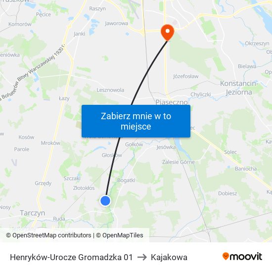 Henryków-Urocze Gromadzka 01 to Kajakowa map