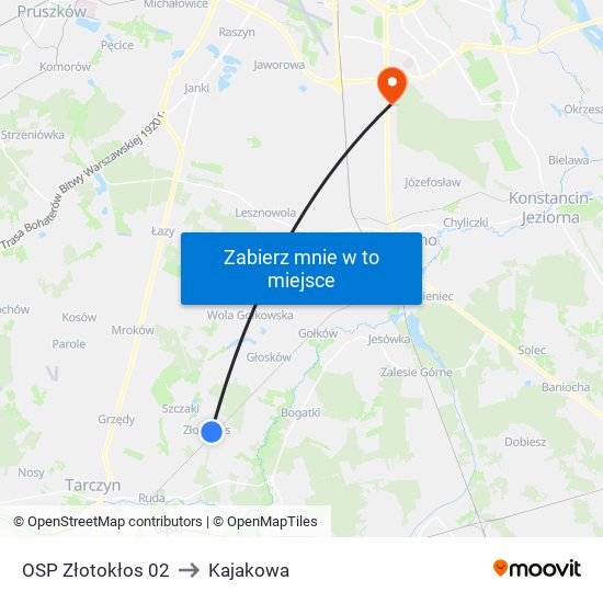 OSP Złotokłos 02 to Kajakowa map