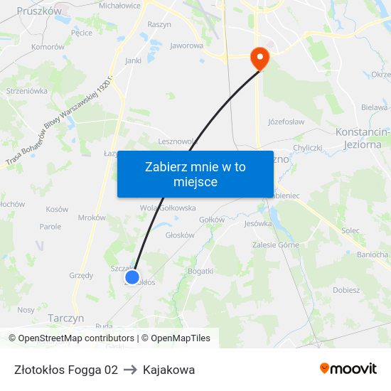 Złotokłos Fogga to Kajakowa map