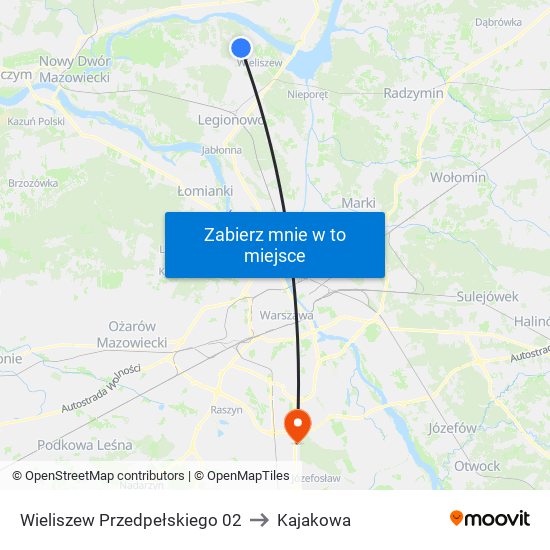 Wieliszew Przedpełskiego 02 to Kajakowa map