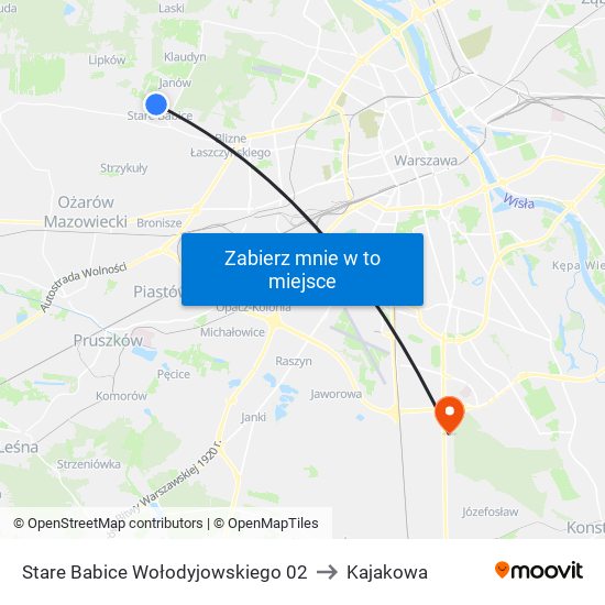 Stare Babice Wołodyjowskiego 02 to Kajakowa map