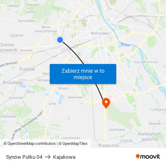 Synów Pułku 04 to Kajakowa map