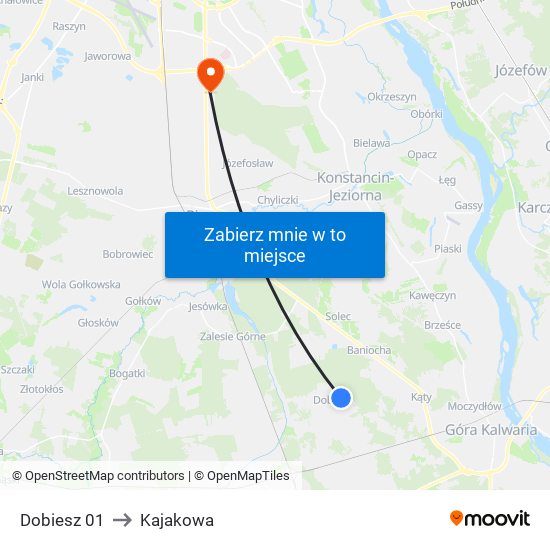 Dobiesz 01 to Kajakowa map