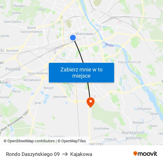 Rondo Daszyńskiego 09 to Kajakowa map