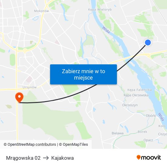 Mrągowska 02 to Kajakowa map