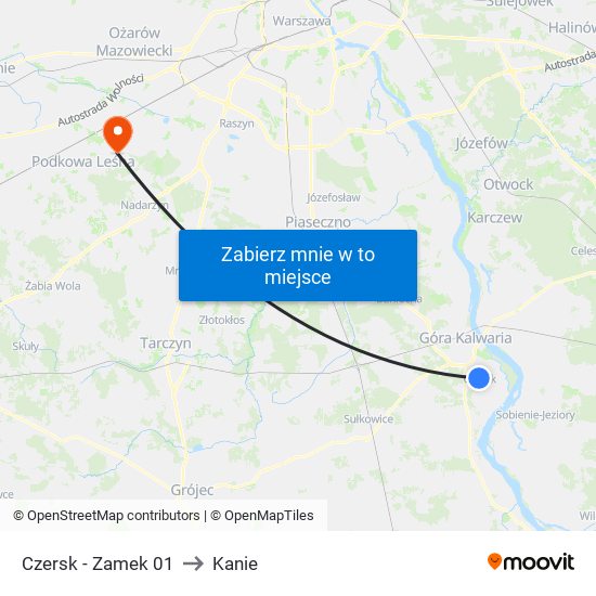 Czersk - Zamek 01 to Kanie map