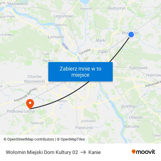 Wołomin Miejski Dom Kultury 02 to Kanie map