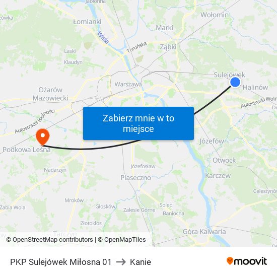 PKP Sulejówek Miłosna 01 to Kanie map