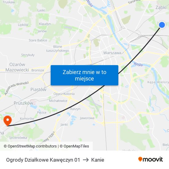 Ogrody Działkowe Kawęczyn 01 to Kanie map