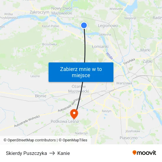 Skierdy Puszczyka to Kanie map