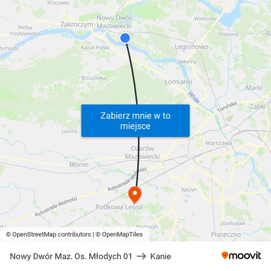 Nowy Dwór Maz. Os. Młodych 01 to Kanie map