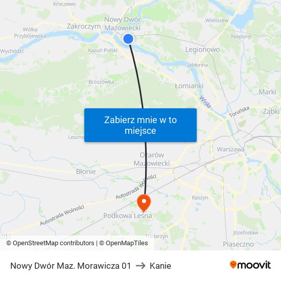 Nowy Dwór Maz. Morawicza 01 to Kanie map