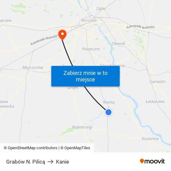 Grabów N. Pilicą to Kanie map