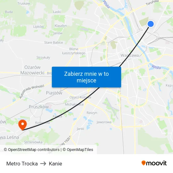 Metro Trocka to Kanie map