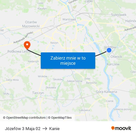 Józefów 3 Maja 02 to Kanie map