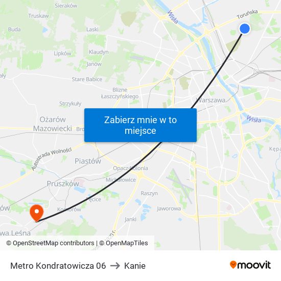 Metro Kondratowicza 06 to Kanie map