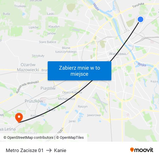 Metro Zacisze 01 to Kanie map