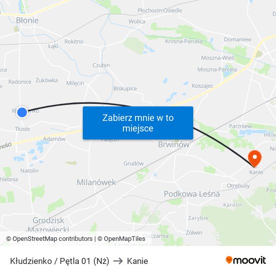 Kłudzienko / Pętla to Kanie map