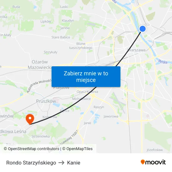 Rondo Starzyńskiego to Kanie map