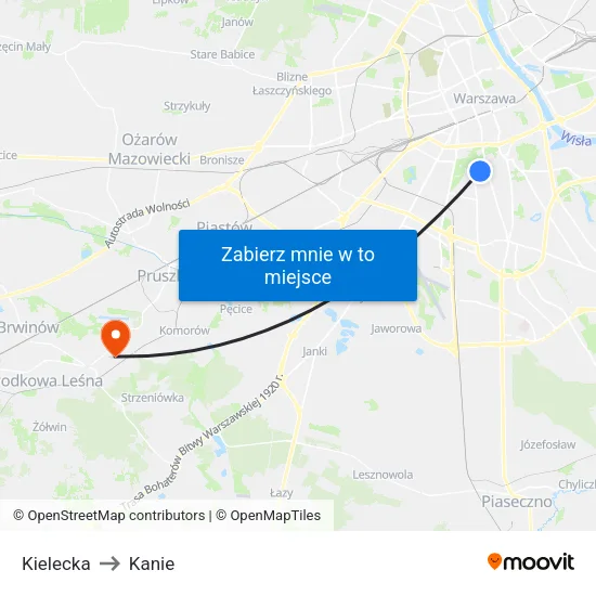 Kielecka to Kanie map