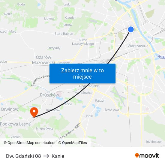 Dw. Gdański 08 to Kanie map