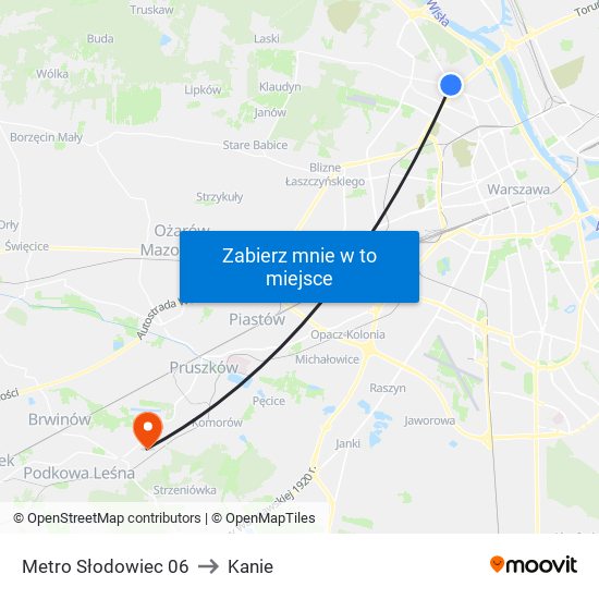 Metro Słodowiec 06 to Kanie map