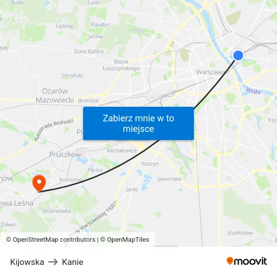 Kijowska to Kanie map