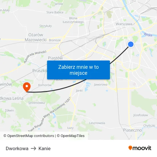 Dworkowa to Kanie map