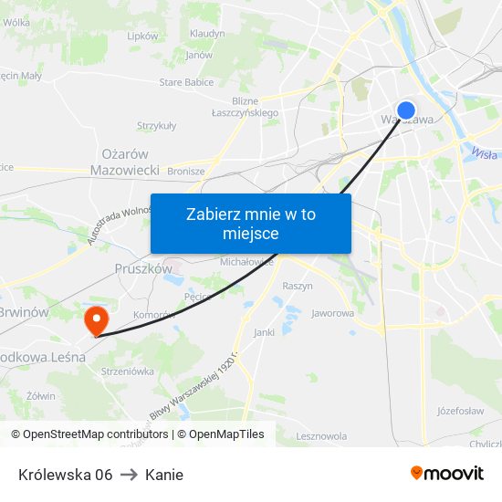 Królewska to Kanie map