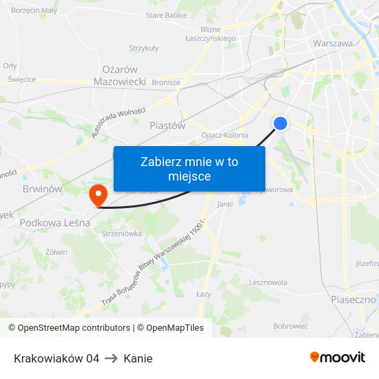 Krakowiaków to Kanie map