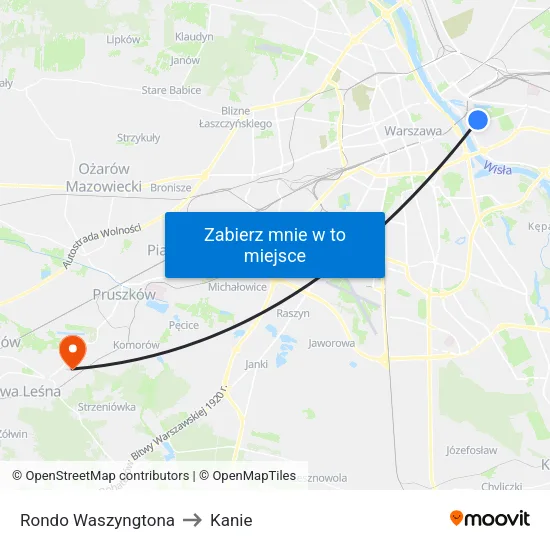 Rondo Waszyngtona to Kanie map