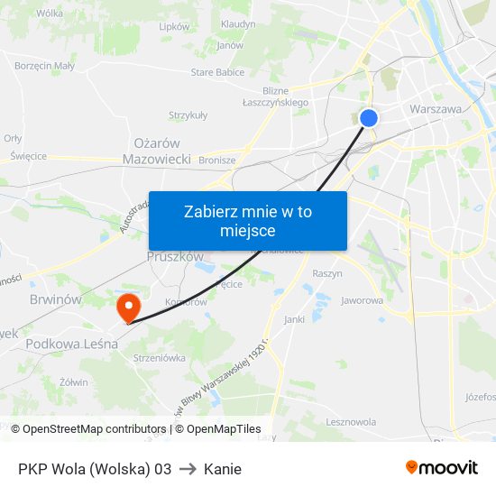 PKP Wola (Wolska) 03 to Kanie map