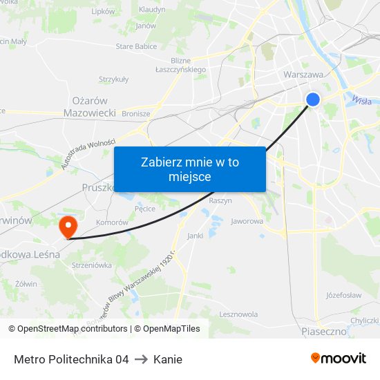 Metro Politechnika 04 to Kanie map