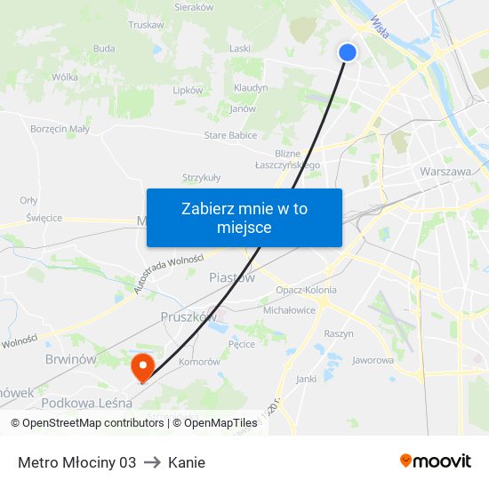 Metro Młociny 03 to Kanie map