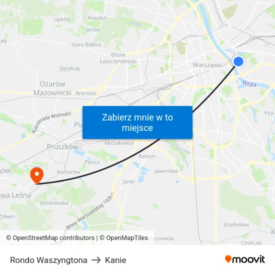 Rondo Waszyngtona to Kanie map