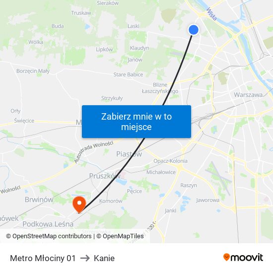 Metro Młociny 01 to Kanie map