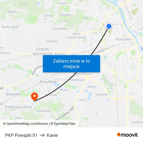 PKP Powązki 01 to Kanie map