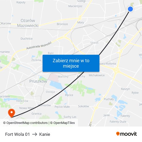 Fort Wola 01 to Kanie map