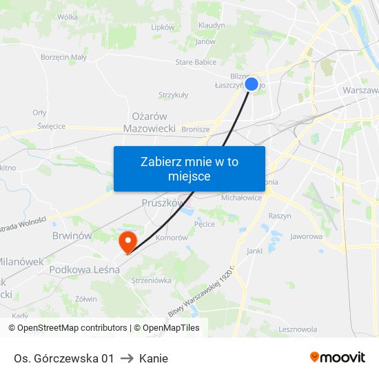 Os. Górczewska 01 to Kanie map