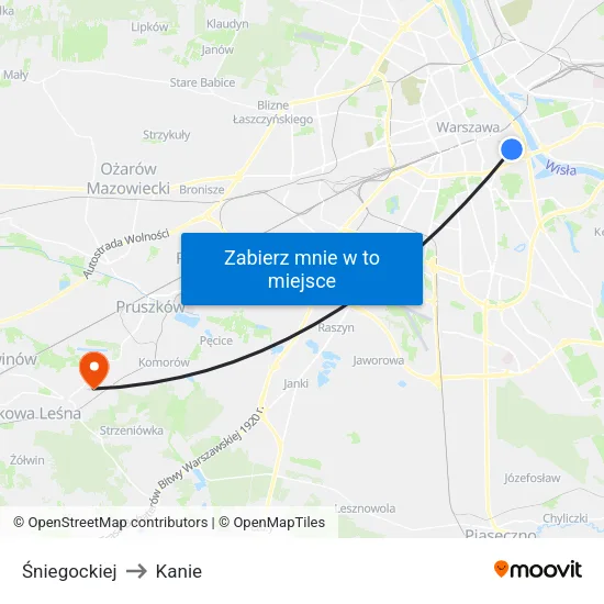 Śniegockiej to Kanie map