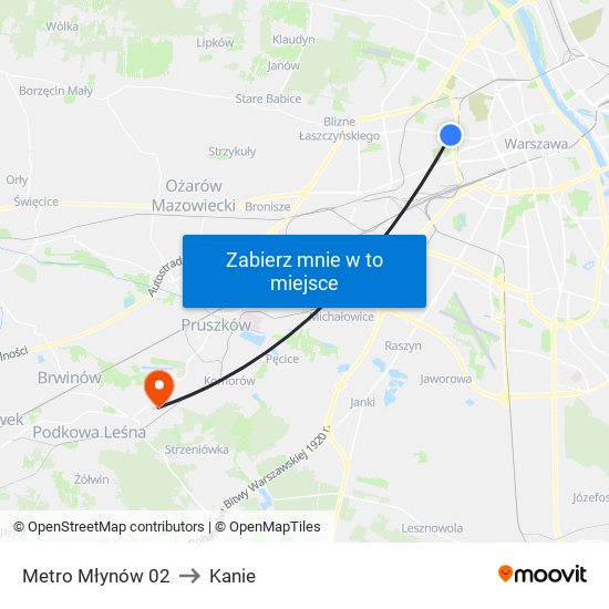 Metro Młynów 02 to Kanie map