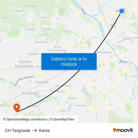 CH Targówek to Kanie map