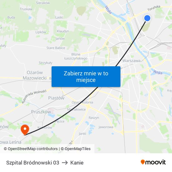 Szpital Bródnowski 03 to Kanie map