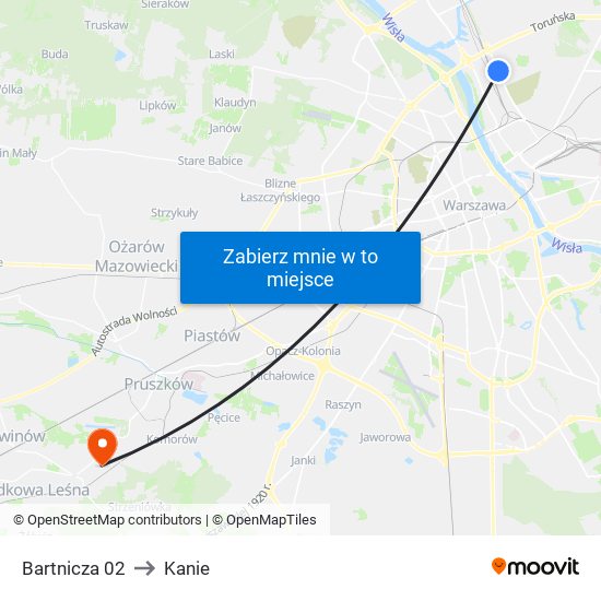 Bartnicza 02 to Kanie map