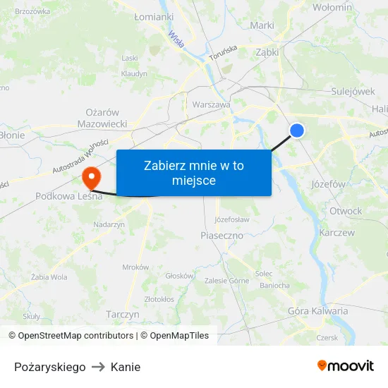 Pożaryskiego to Kanie map