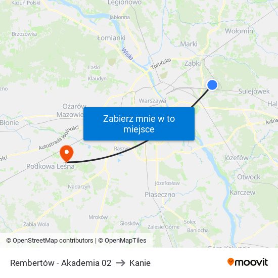 Rembertów - Akademia 02 to Kanie map