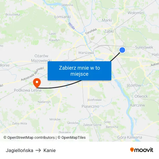 Jagiellońska to Kanie map